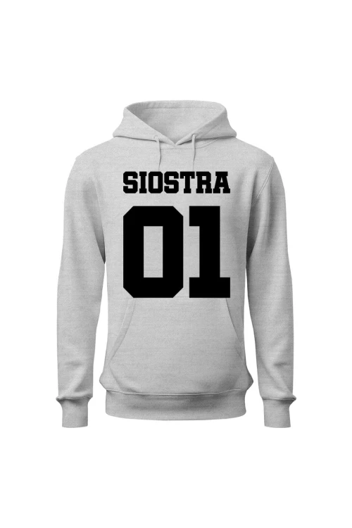 Bluza damska z kapturem Siostra 01 - szara