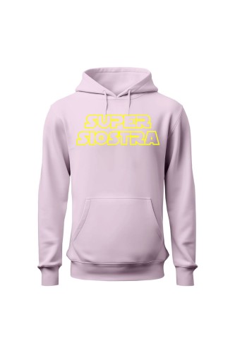 Bluza damska z kapturem Super siostra - różowa