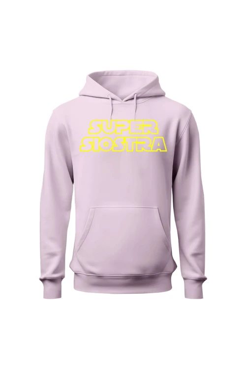 Bluza damska z kapturem Super siostra - różowa