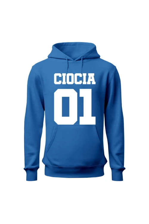 Bluza damska z kapturem Ciocia 01 - niebieska