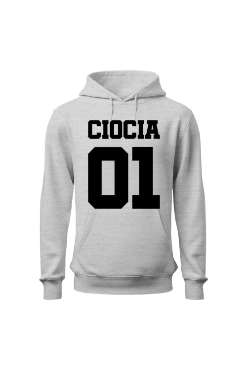 Bluza damska z kapturem Ciocia 01 - szara