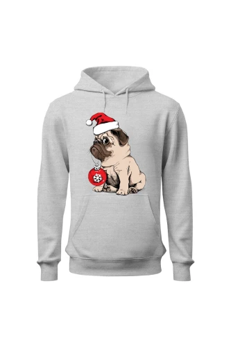 Bluza damska z kapturem Świąteczny piesek 