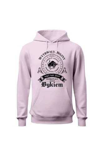 Bluza damska z kapturem Nikt nie jest doskonały jestem Bykiem