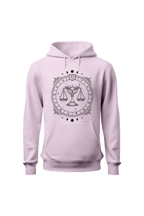 Bluza damska z kapturem Waga - różowa