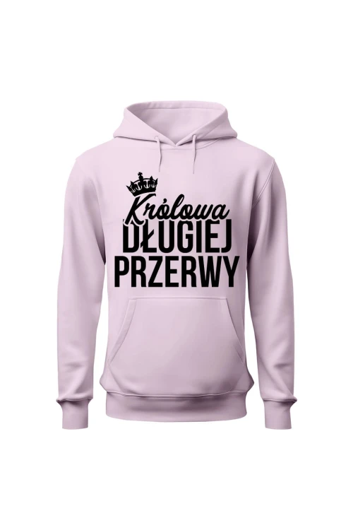Bluza damska z kapturem Królowa długiej przerwy - różowa