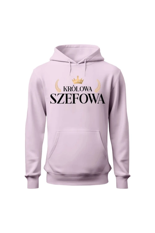 Bluza damska z kapturem Królowa Szefowa - różowa
