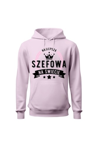 Bluza damska z kapturem Najlepsza Szefowa na świecie - różowa