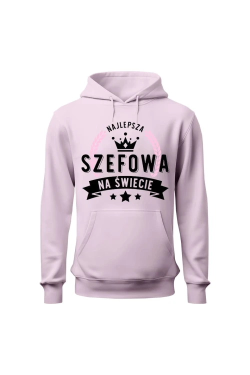 Bluza damska z kapturem Najlepsza Szefowa na świecie - różowa