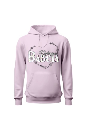 Bluza damska z kapturem Najlepsza babcia - różowa