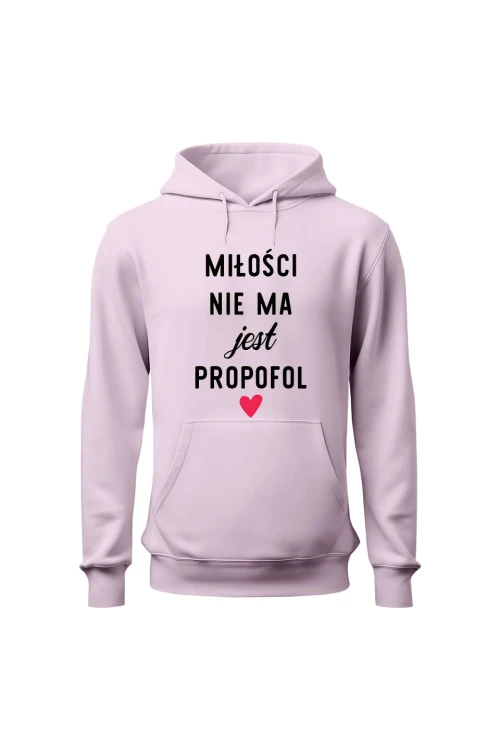Bluza damska z kapturem Miłości nie ma jest - różowa