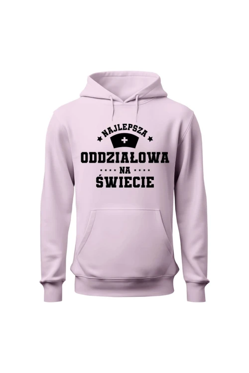Bluza damska z kapturem Najlepsza oddziałowa na świecie - różowa