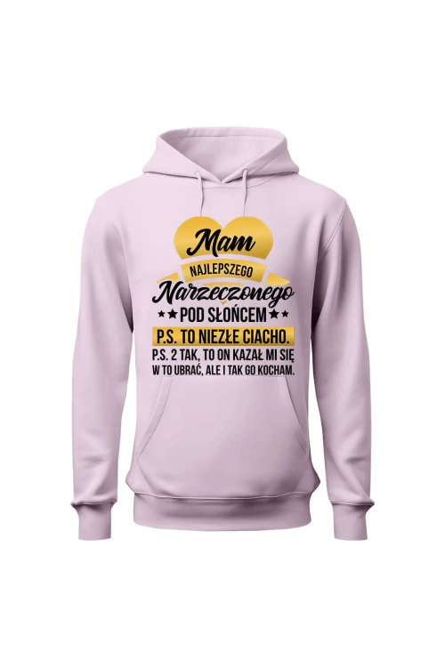 Bluza damska z kapturem Mam najlepszego Narzeczonego pod słońcem - różowa