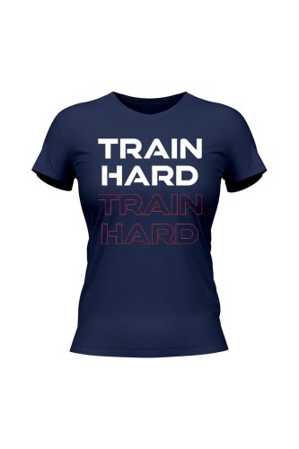 Koszulka damska Train Hard - granatowa