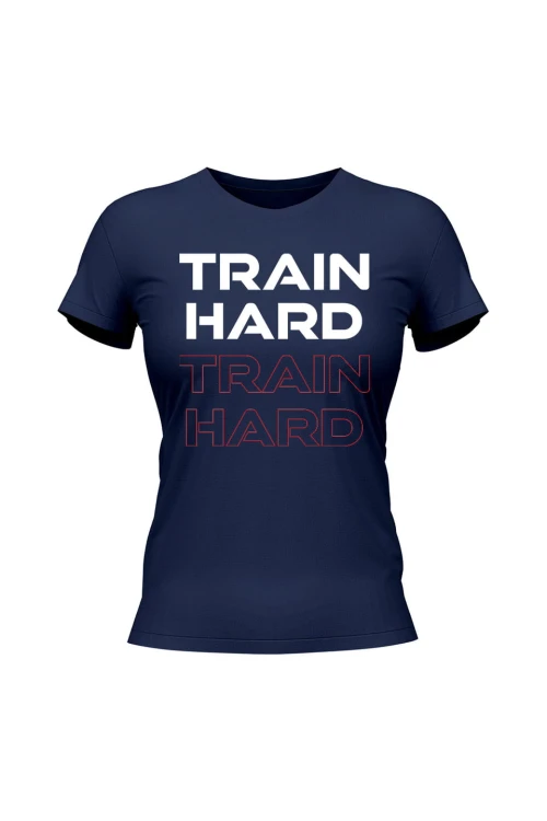 Koszulka damska Train Hard - granatowa