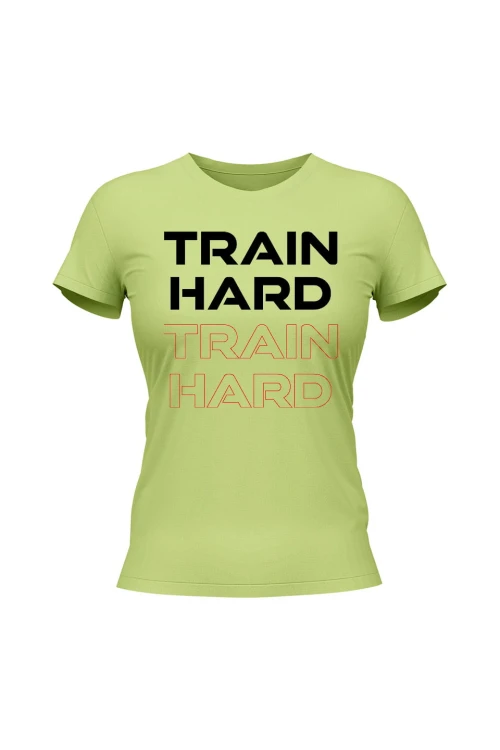 Koszulka damska Train Hard - limonka