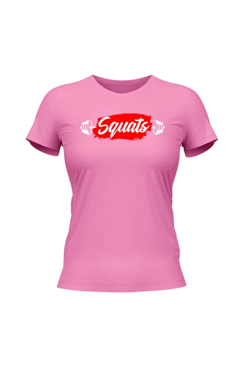 Koszulka damska Squats - różowa