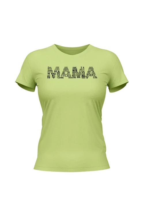 Koszulka damska Napis mama - limonka