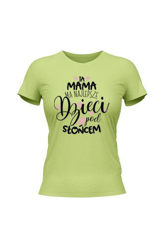 Koszulka damska Ta mama ma najlepsze dzieci pod słońcem - limonka