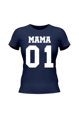 Koszulka damska Mama 01 - granatowa