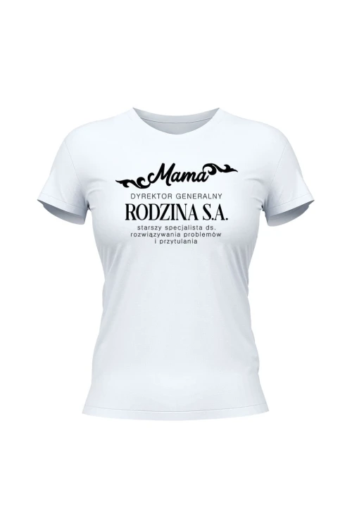 Koszulka damska Mama dyrektor generalny - biała