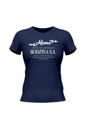Koszulka damska Mama dyrektor generalny - granatowa