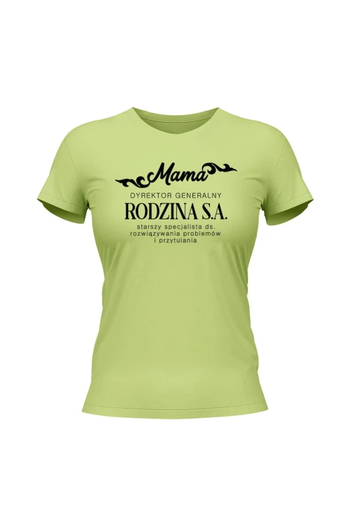 Koszulka damska Mama dyrektor generalny - limonka