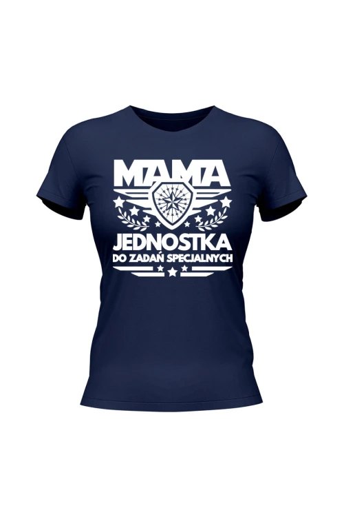Koszulka damska Mama jednostka do zadań specjalnych - granatowa