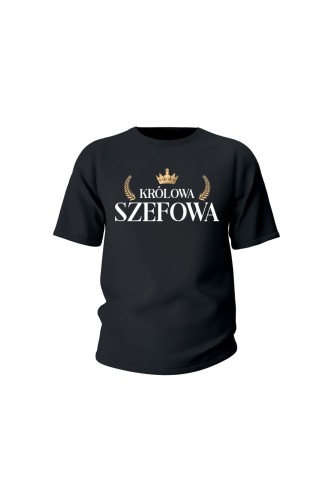 Koszulka dziecięca Królowa Szefowa - czarna