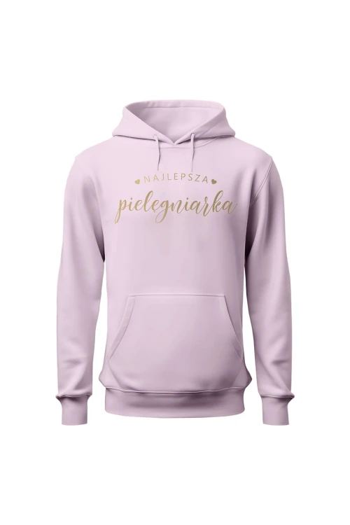 Bluza damska z kapturem Najlepsza pielęgniarka - różowa