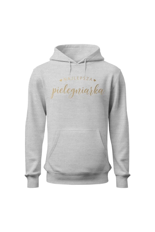 Bluza damska z kapturem Najlepsza pielęgniarka - szara