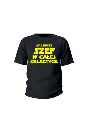 Koszulka dziecięca Najlepszy szef w całej galaktyce - czarna