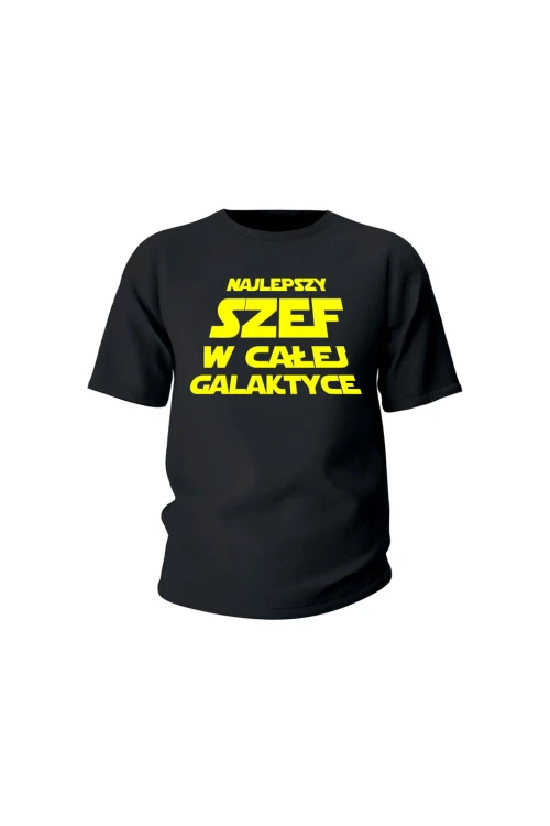 Koszulka dziecięca Najlepszy szef w całej galaktyce - czarna