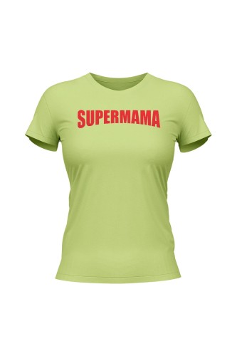 Koszulka damska Supermama - limonka