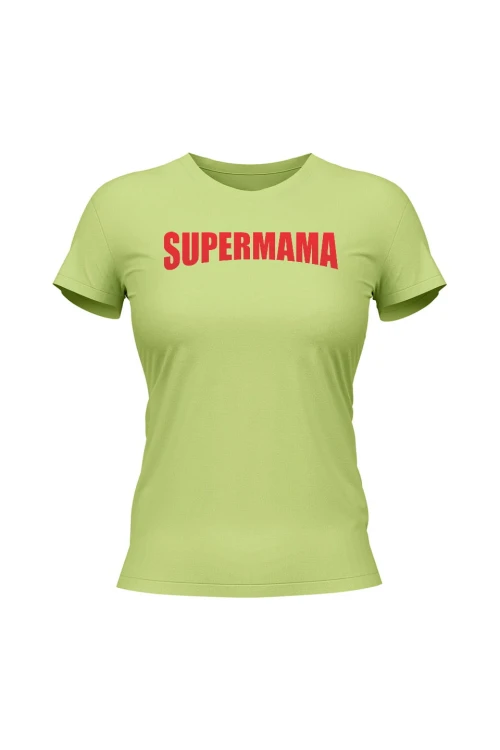 Koszulka damska Supermama - limonka