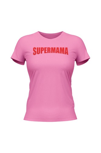 Koszulka damska Supermama - różowa