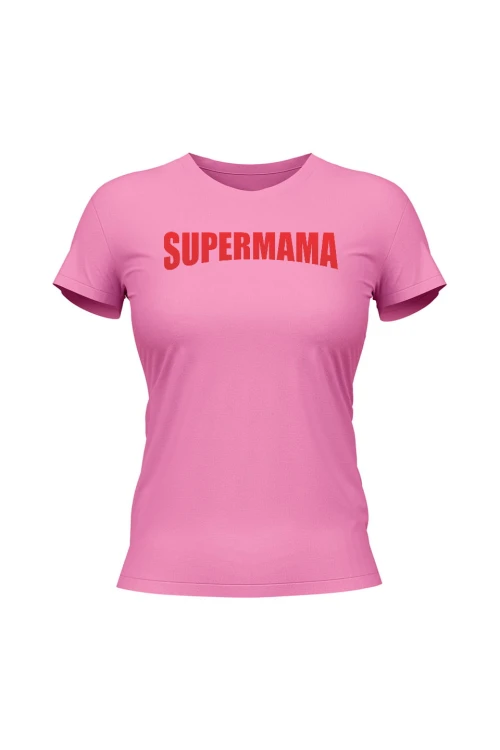 Koszulka damska Supermama - różowa