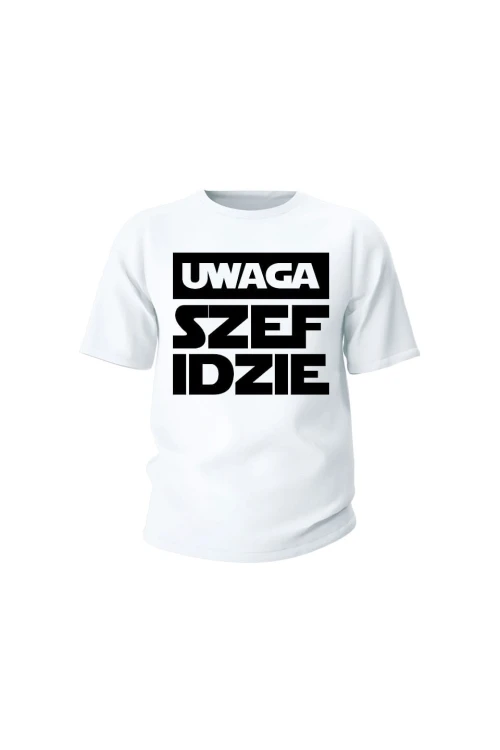 Koszulka dziecięca Uwaga szef idzie - biała