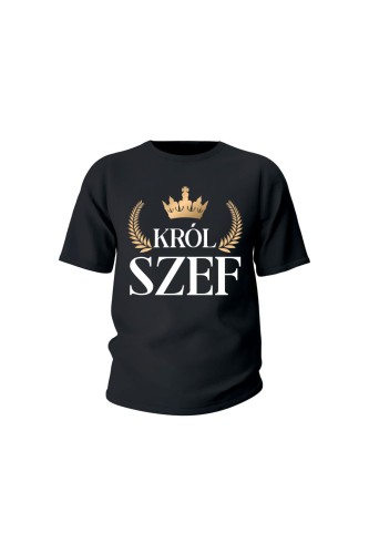 Koszulka dziecięca Król szef - czarna