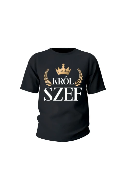 Koszulka dziecięca Król szef - czarna