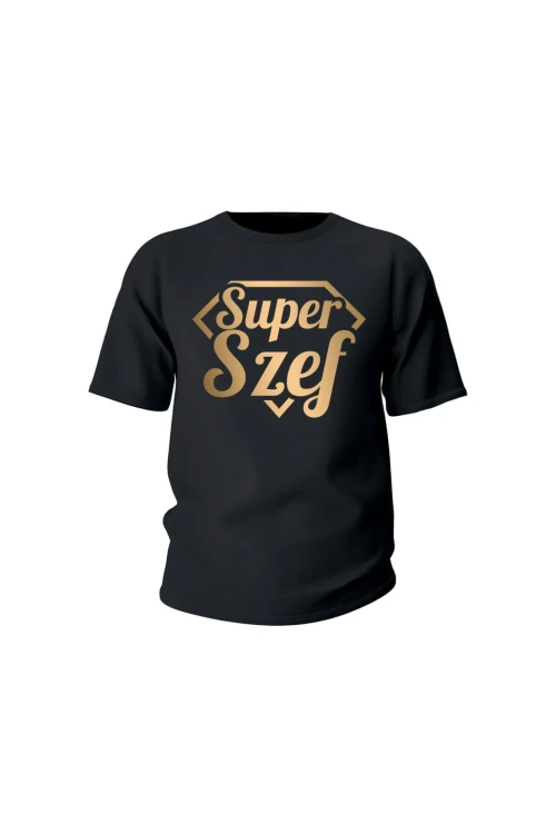 Koszulka dziecięca Super szef - czarna