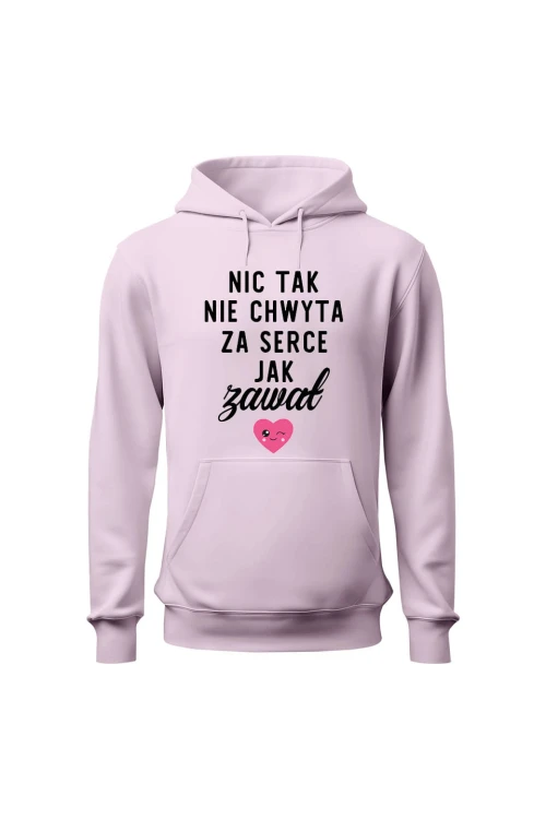 Bluza damska z kapturem Nic tak nie chwyta za serce jak zawał - różowa