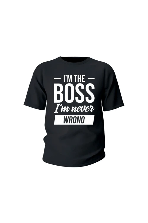 Koszulka dziecięca Im the boss im never wrong - czarna