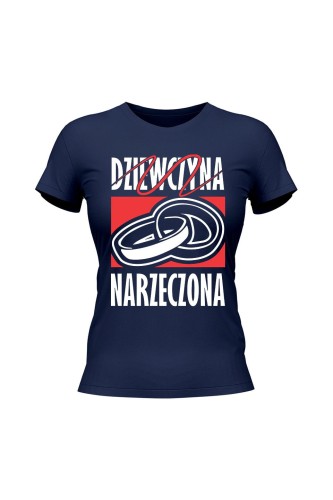 Koszulka damska Dziewczyna  Narzeczona - granatowa