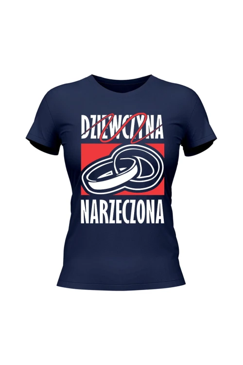 Koszulka damska Dziewczyna  Narzeczona - granatowa