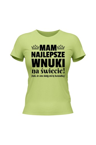 Koszulka damska Mam najlepsze wnuki na świecie - limonka