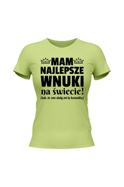 Koszulka damska Mam najlepsze wnuki na świecie - limonka