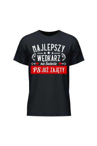 Koszulka męska Najlepszy wędkarz PS Już zajęty - czarna