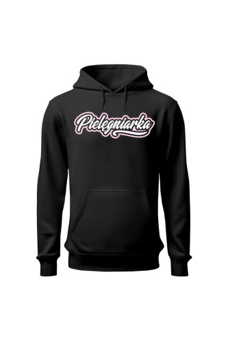 Bluza damska z kapturem Pielęgniarka - czarna