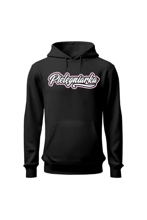 Bluza damska z kapturem Pielęgniarka - czarna