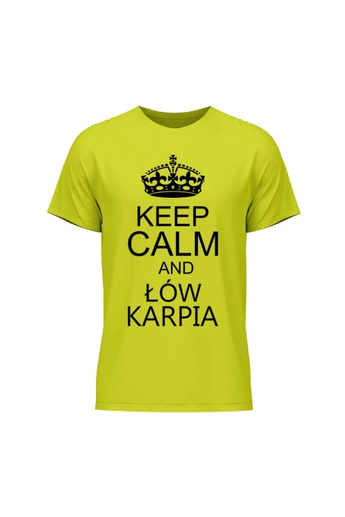Koszulka męska Keep Calm and łów karpia - limonka